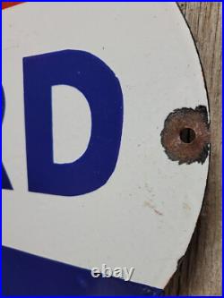 Vintage Standard Porcelain Sign Old 30 Torch Motor Oil Gas Station Service Shop