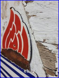 Vintage Standard Porcelain Sign Old 30 Torch Motor Oil Gas Station Service Shop