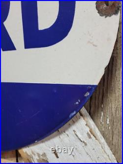 Vintage Standard Porcelain Sign Old 30 Torch Motor Oil Gas Station Service Shop