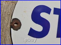 Vintage Standard Porcelain Sign Old 30 Torch Motor Oil Gas Station Service Shop