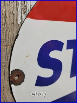 Vintage Standard Porcelain Sign Old 30 Torch Motor Oil Gas Station Service Shop
