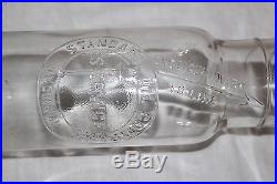 Vintage Standard Service Motor Oil Embossed Glass Bottle WithMetal Spout Can Sign