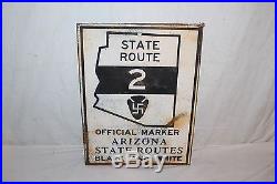 Vintage State Route 2 Arizona Highway Road Gas Oil 16 Metal Sign
