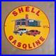 Vintage Station Shell 1955 Old Us Gasoline Oil Gas Pump Enamel Porcelain Sign