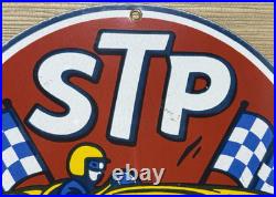 Vintage Stp Racing Porcelain Motor Oil Gas Sign Gas Station Metal Pump Plate Vintage Stp Racing Porcelain Motor Oil Gas Sign Gas Station Metal Pump Plate