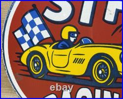 Vintage Stp Racing Porcelain Motor Oil Gas Sign Gas Station Metal Pump Plate Vintage Stp Racing Porcelain Motor Oil Gas Sign Gas Station Metal Pump Plate