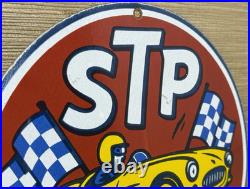 Vintage Stp Racing Porcelain Motor Oil Gas Sign Gas Station Metal Pump Plate Vintage Stp Racing Porcelain Motor Oil Gas Sign Gas Station Metal Pump Plate