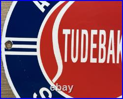 Vintage Studebaker Porcelain Service Sign Gas Station Pump Motor Oil Dealership Vintage Studebaker Porcelain Service Sign Gas Station Pump Motor Oil Dealership