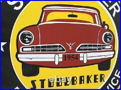 Vintage Studebaker Porcelain Service Sign Gas Station Pump Motor Oil Dealership