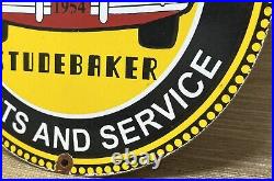 Vintage Studebaker Porcelain Service Sign Gas Station Pump Motor Oil Dealership