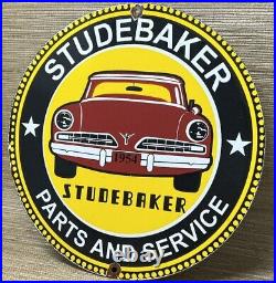 Vintage Studebaker Porcelain Service Sign Gas Station Pump Motor Oil Dealership