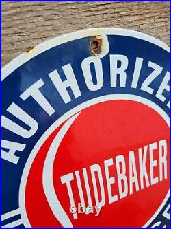 Vintage Studebaker Porcelain Sign Car Auto Dealer Garage Gas Oil Sales Service