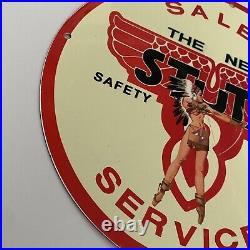 Vintage Stutz Porcelain Chassis Motorcar Sales & Service Gasoline Metal Oil Sign