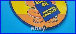 Vintage Sunoco Gasoline Porcelain Pluto Walt Disney Motor Oil Pump Plate Sign