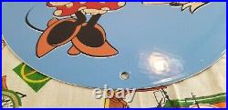 Vintage Sunoco Gasoline Porcelain Walt Disney Minnie Mouse Gas Oil Service Sign