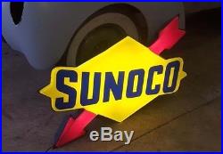 Vintage Sunoco Lighted Sign Canopy Gas Oil Garage Car Service Station