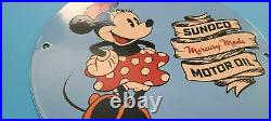 Vintage Sunoco Motor Oils Porcelain Minnie Mouse Walt Disney Gas Service Sign