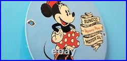 Vintage Sunoco Motor Oils Porcelain Minnie Mouse Walt Disney Gas Service Sign