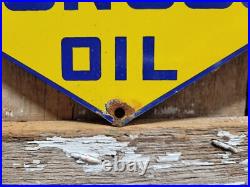 Vintage Sunoco Porcelain Sign Old Diamond Motor Oil Gas Advertising Display Vintage Sunoco Porcelain Sign Old Diamond Motor Oil Gas Advertising Display