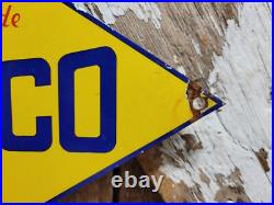 Vintage Sunoco Porcelain Sign Old Diamond Motor Oil Gas Advertising Display Vintage Sunoco Porcelain Sign Old Diamond Motor Oil Gas Advertising Display