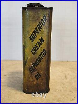 Vintage Superior Cream Separator Oil Can 1-4 Gallon Advertising Farm Dairy ILL
