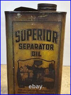 Vintage Superior Cream Separator Oil Can 1-4 Gallon Advertising Farm Dairy ILL