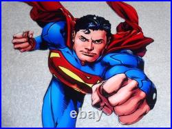 Vintage Superman Movie & Tv Show Die-cut Flying Super Man 12 Metal Gas Oil Sign