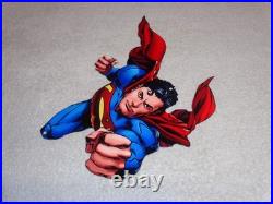 Vintage Superman Movie & Tv Show Die-cut Flying Super Man 12 Metal Gas Oil Sign