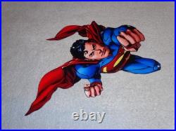 Vintage Superman Movie & Tv Show Die-cut Flying Super Man 12 Metal Gas Oil Sign