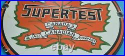 Vintage Supertest Gasoline Porcelain Gas Style Service Station Pump Plate Sign