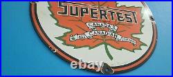 Vintage Supertest Gasoline Porcelain Gas Style Service Station Pump Plate Sign