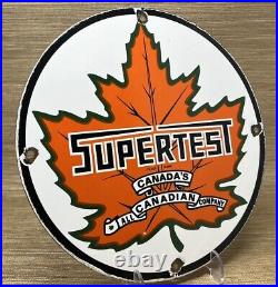 Vintage Supertest Gasoline Porcelain Sign Gas Station Pump Plate Motor Oil