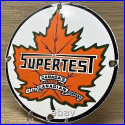 Vintage Supertest Gasoline Porcelain Sign Gas Station Pump Plate Motor Oil