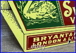 Vintage Swan Vestas Porcelain Sign Dealership Match Book Gas Oil