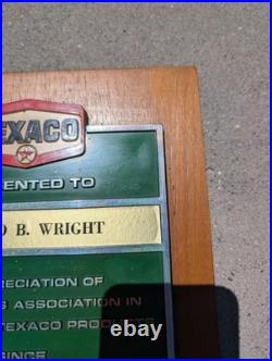 Vintage TEXACO DEALER SIGN Wall Plaque Award 1951 30th Anniversary