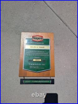 Vintage TEXACO DEALER SIGN Wall Plaque Award 1951 30th Anniversary