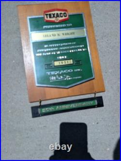 Vintage TEXACO DEALER SIGN Wall Plaque Award 1951 30th Anniversary