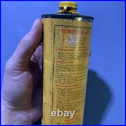 Vintage Teintecire B Graphic Spout Can Oil Gas Wood Polish Collectible Tin Can