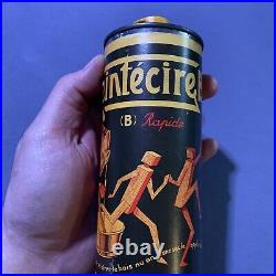 Vintage Teintecire B Graphic Spout Can Oil Gas Wood Polish Collectible Tin Can