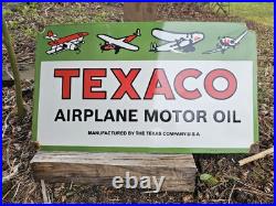 Vintage Texaco Airplane Motor Oil Porcelain Sign 24x 14 Vintage Texaco Airplane Motor Oil Porcelain Sign 24x 14