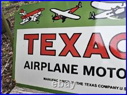 Vintage Texaco Airplane Motor Oil Porcelain Sign 24x 14 Vintage Texaco Airplane Motor Oil Porcelain Sign 24x 14