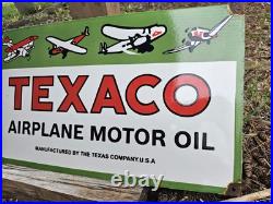 Vintage Texaco Airplane Motor Oil Porcelain Sign 24x 14 Vintage Texaco Airplane Motor Oil Porcelain Sign 24x 14