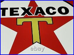 Vintage Texaco Company Advertising Porcelain 12 Gasoline Oil Gas Station Sign