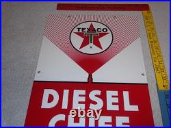 Vintage Texaco Diesel Chief Fuel Sprayer 18 Porcelain Metal Gasoline & Oil Sign