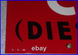 Vintage Texaco Diesel Chief Fuel Sprayer 18 Porcelain Metal Gasoline & Oil Sign