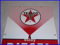 Vintage Texaco Diesel Chief L Fuel Sprayer 18 Porcelain Metal Gasoline Oil Sign