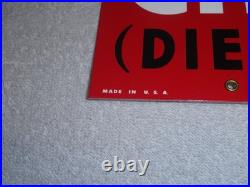 Vintage Texaco Diesel Chief L Fuel Sprayer 18 Porcelain Metal Gasoline Oil Sign