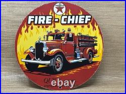 Vintage Texaco Fire Chief Gasoline Porcelain Sign Motor Oil Gas Station Pump