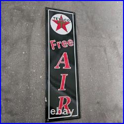 Vintage Texaco Free Air Old Us Gasoline Oil Gas Pump Enamel Porcelain Sign