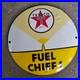 Vintage Texaco Fuel Chief 1 Old Us Gasoline Oil Gas Pump Enamel Porcelain Sign